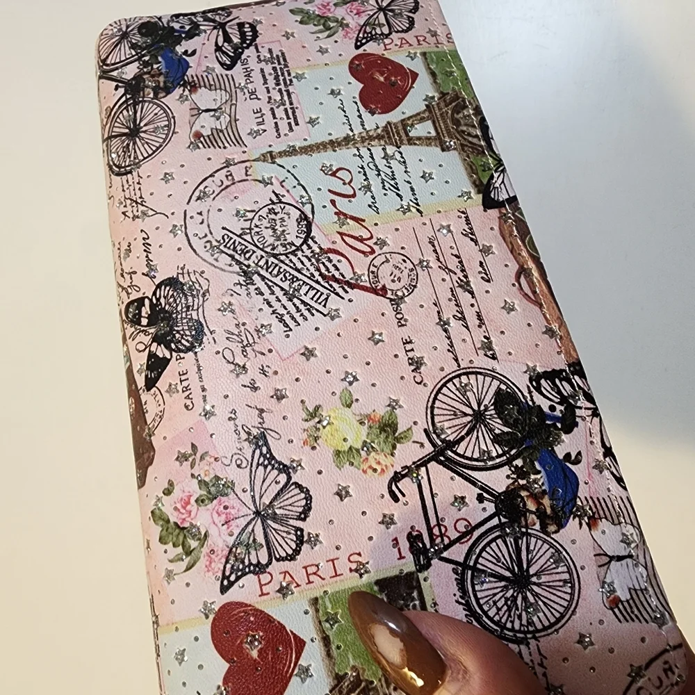 Paris Motif Pink Wallet NWT